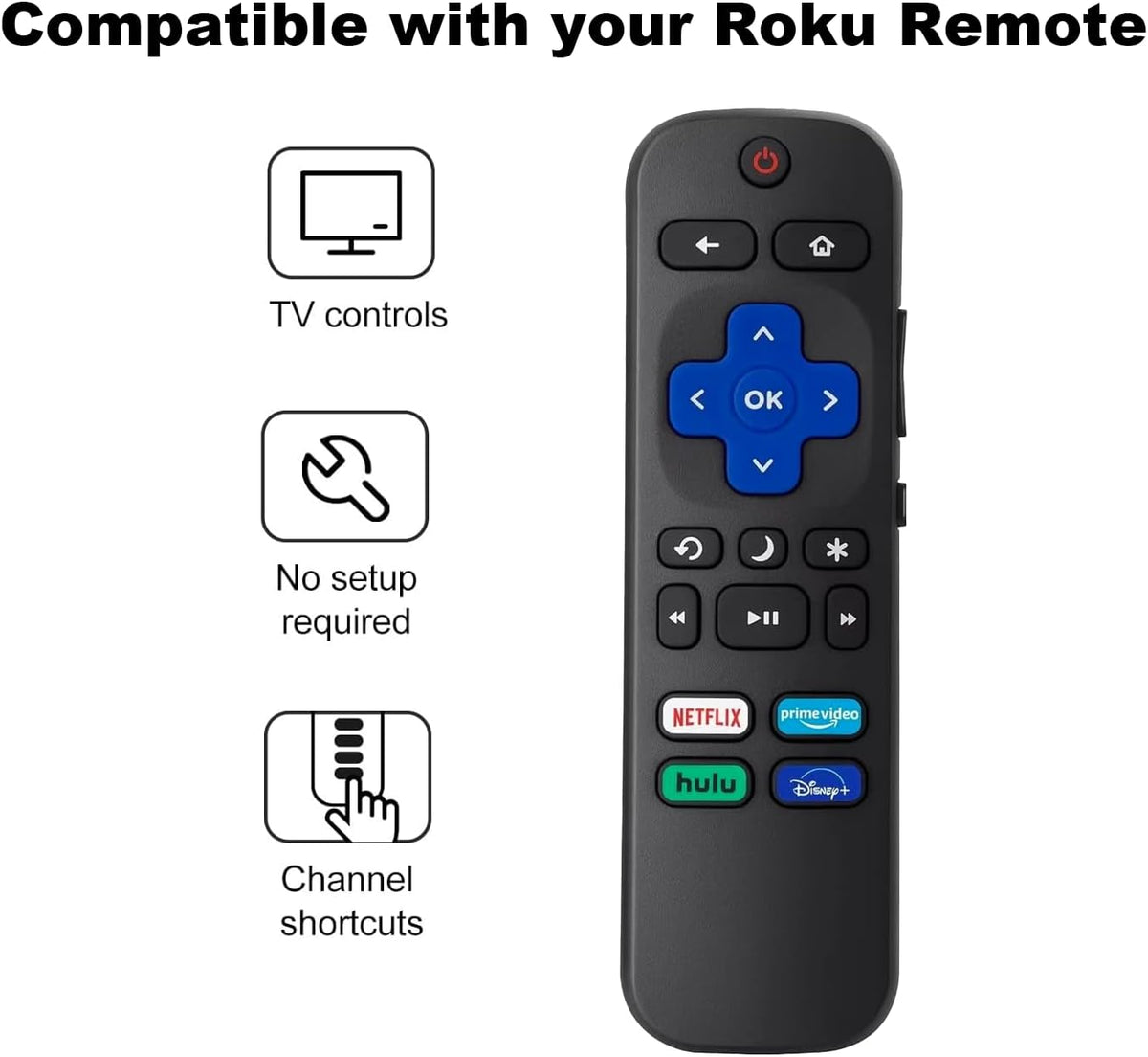 Replacement Remote Control for Roku TV X5391
