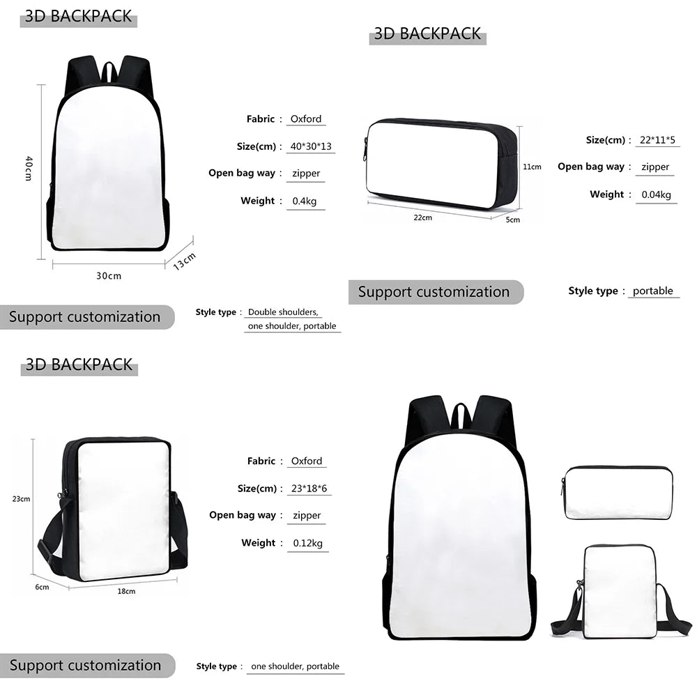 Three Piece Set Backpack Rucksack O34706