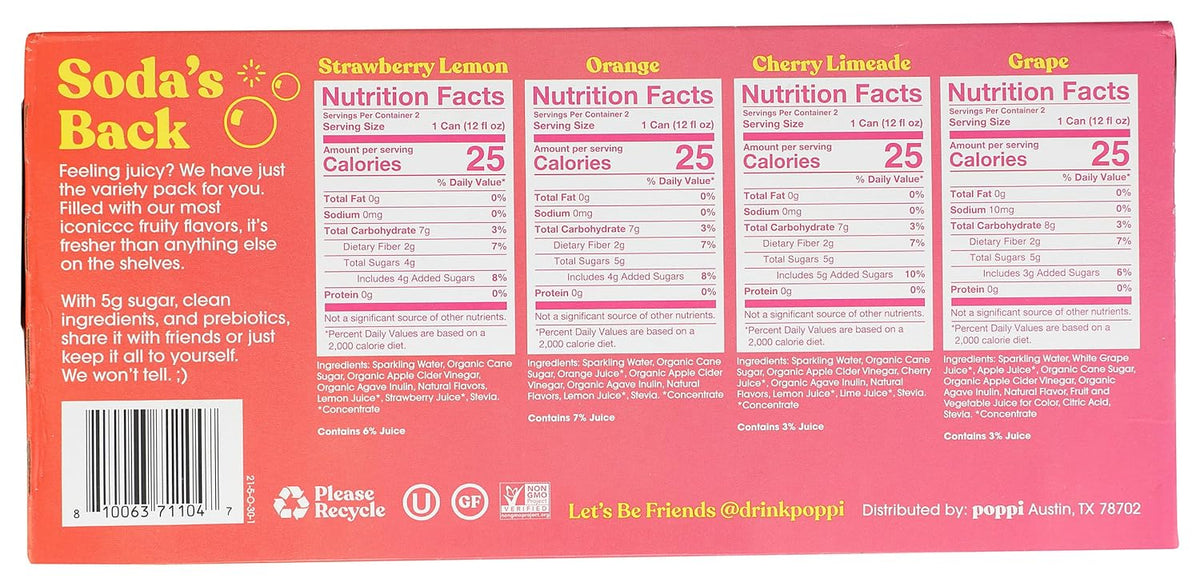 Poppi Probiotic Soda 8pk, 12 FZ N5225