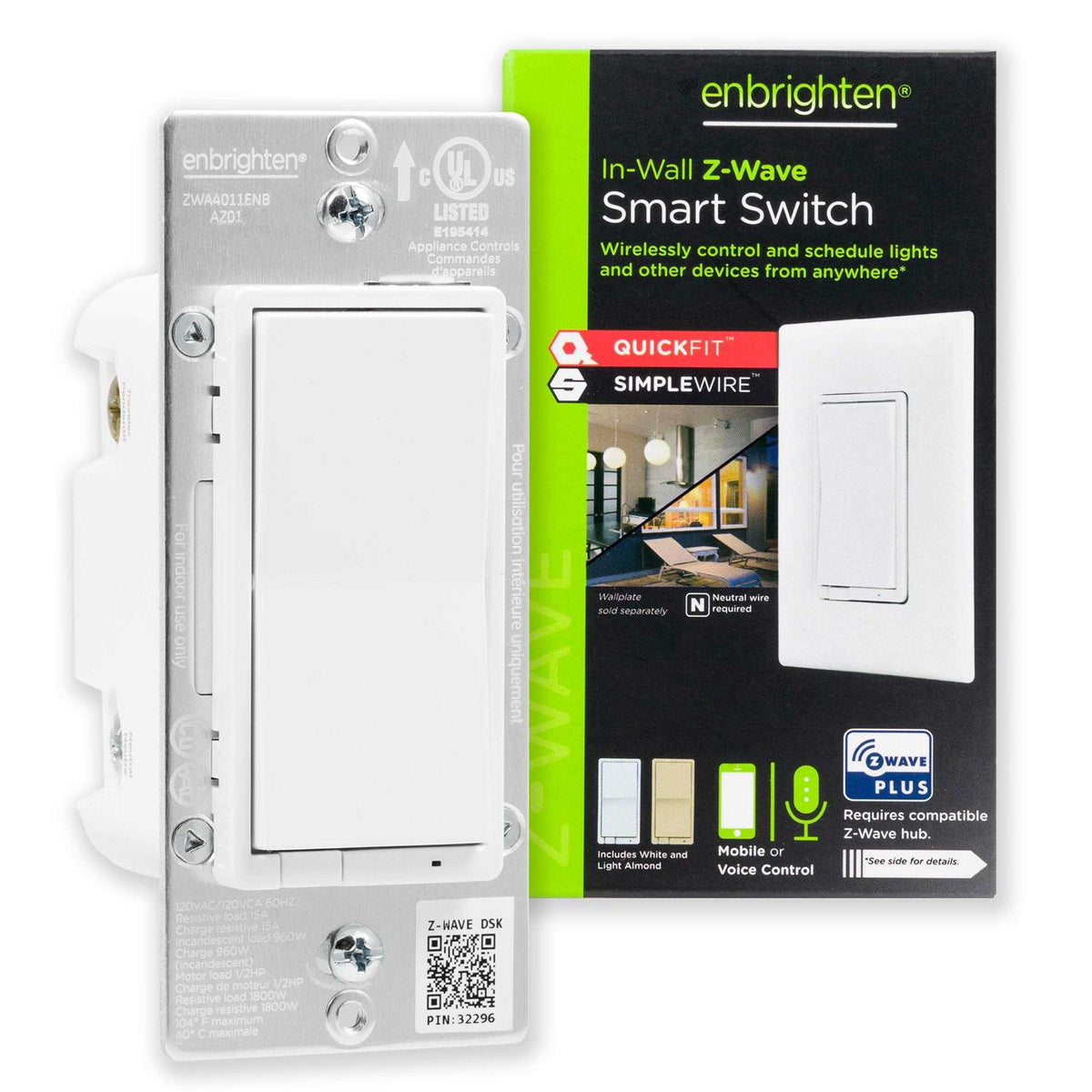 White/almond In-Wall Smart Paddle Switch R26318