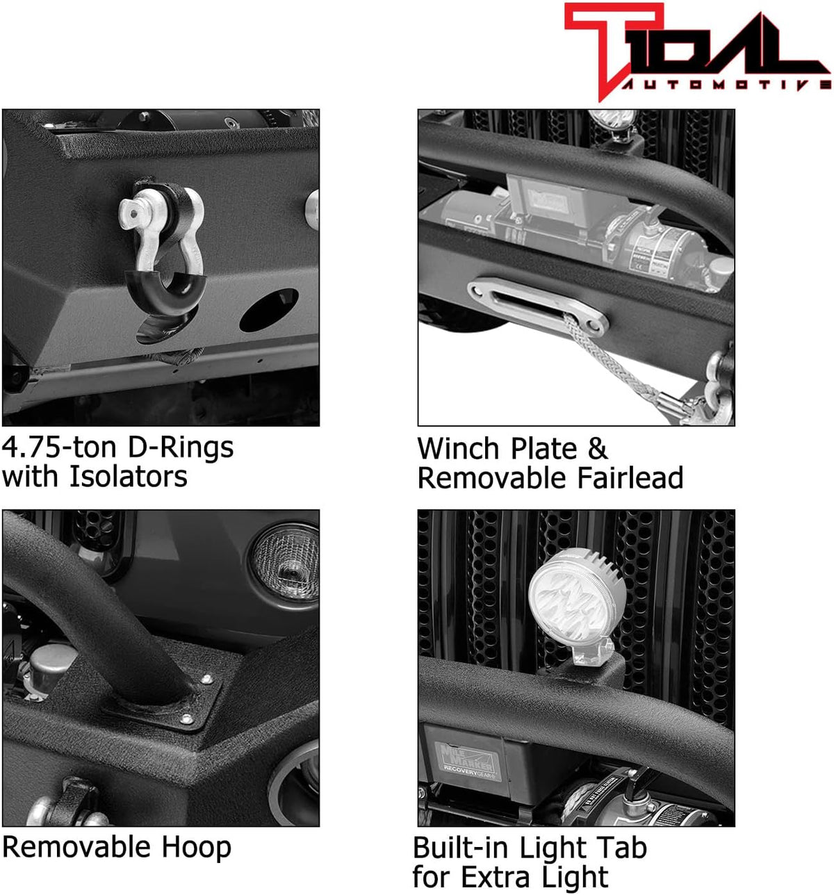 Full Width Front Bumper with LED Light Bar and Winch Plate N23363