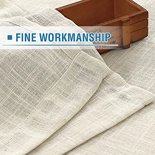 Natural Linen Blended Curtains 84 inches Long 2 Panel Sets A7497