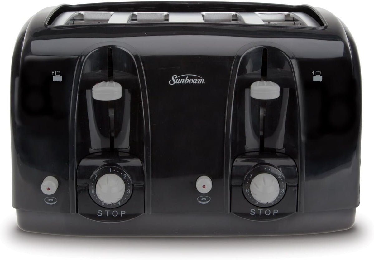 Black Wide Slot 4-Slice Toaster S658