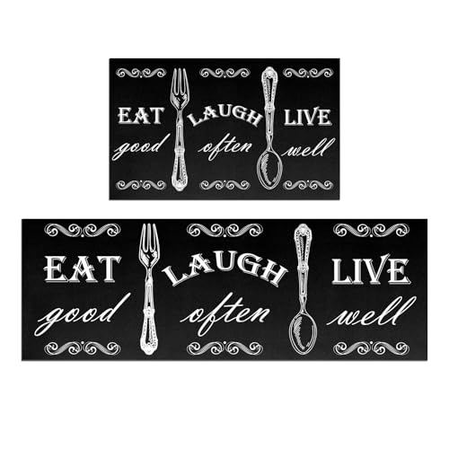 Boho Kitchen Mat Set of 2 Non Slip Thick Kitchen Rugs G813198