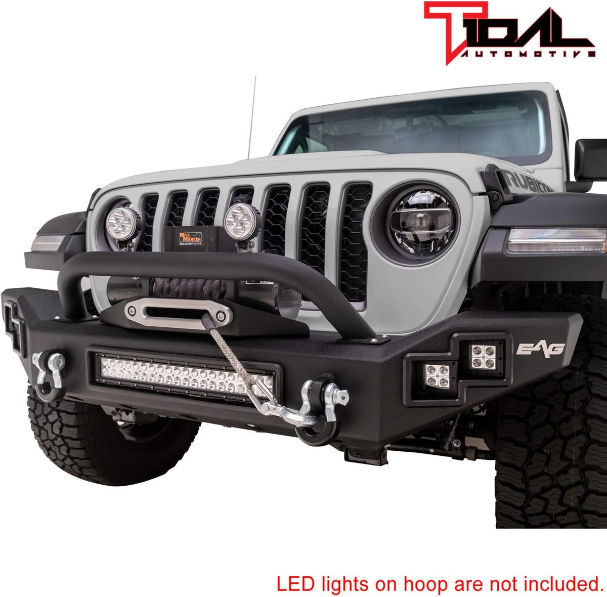 Full Width Front Bumper with LED Light Bar and Winch Plate N23363