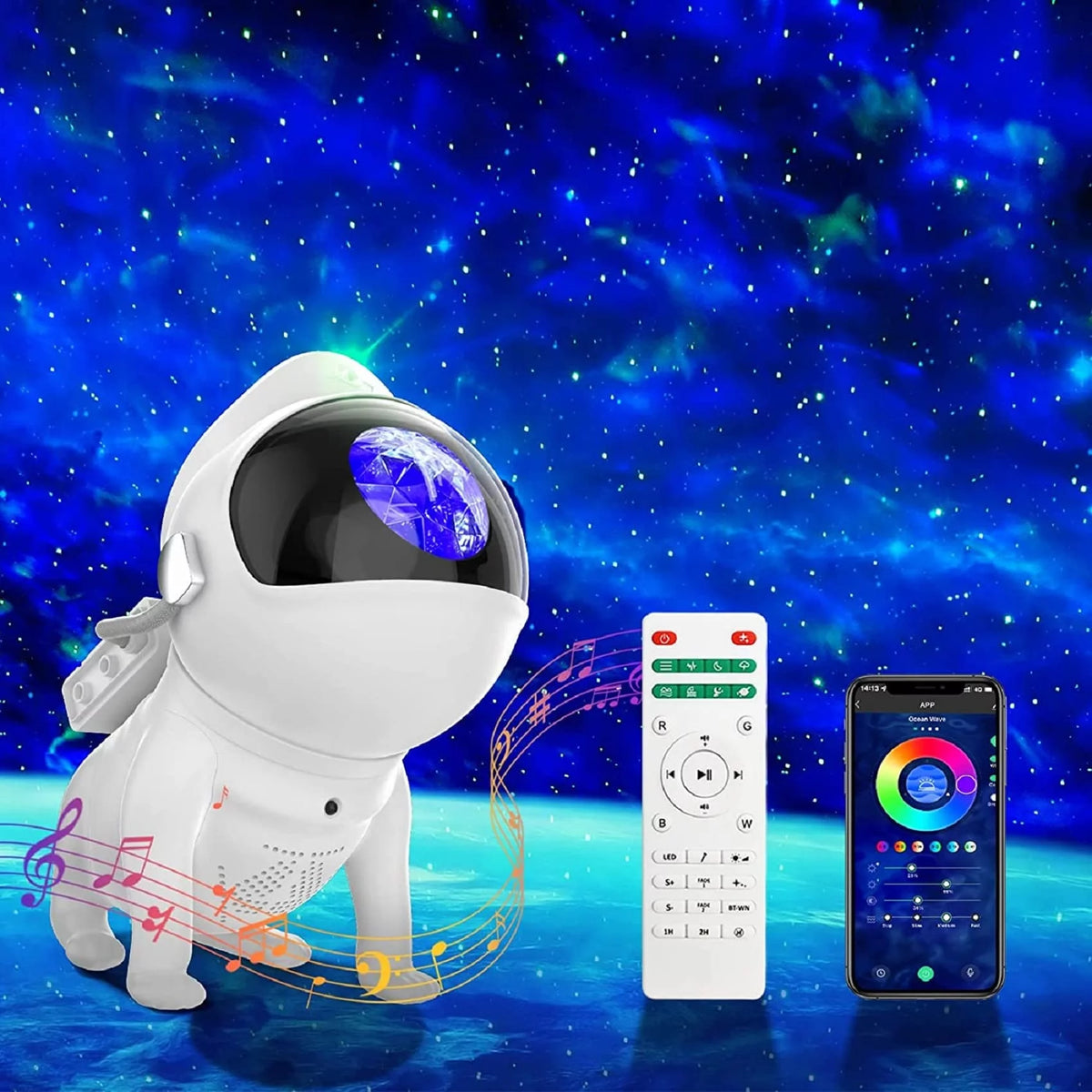21 Color Modes Star Projector with Bluetooth Music Speaker O174