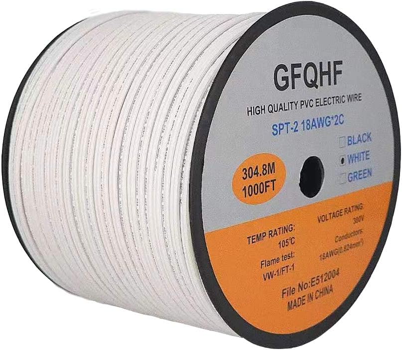 1000FT 18/2 SPT-2 Green Zip Cord Wire E610631
