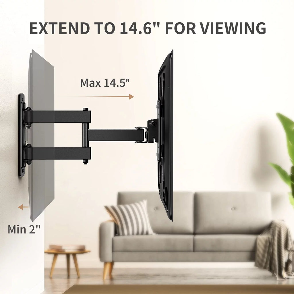 Full Motion TV Wall Mount for 13-39 inch TVs with 360° Rotation Articulating Swivel Extension Arms and Tilt, 200x200mm S3091