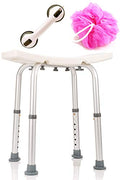 Adjustable Plastic Shower Chair with Grab Bar, 300 Lb Capacity D17262