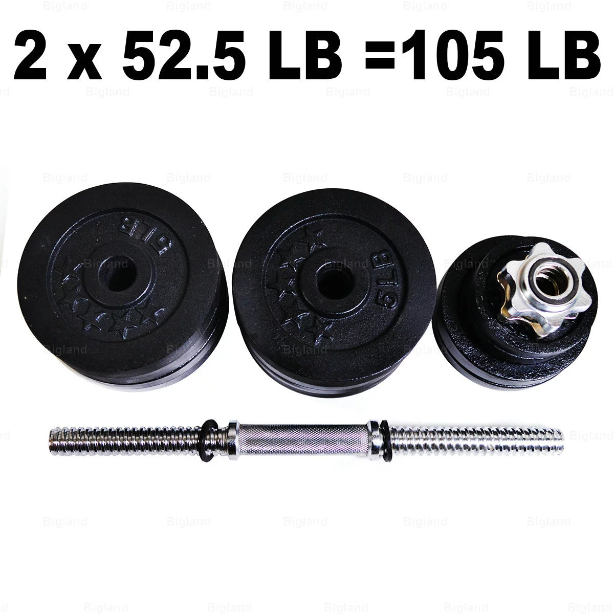 Adjustable Dumbbell Set 105 lbs Pair Black E2776