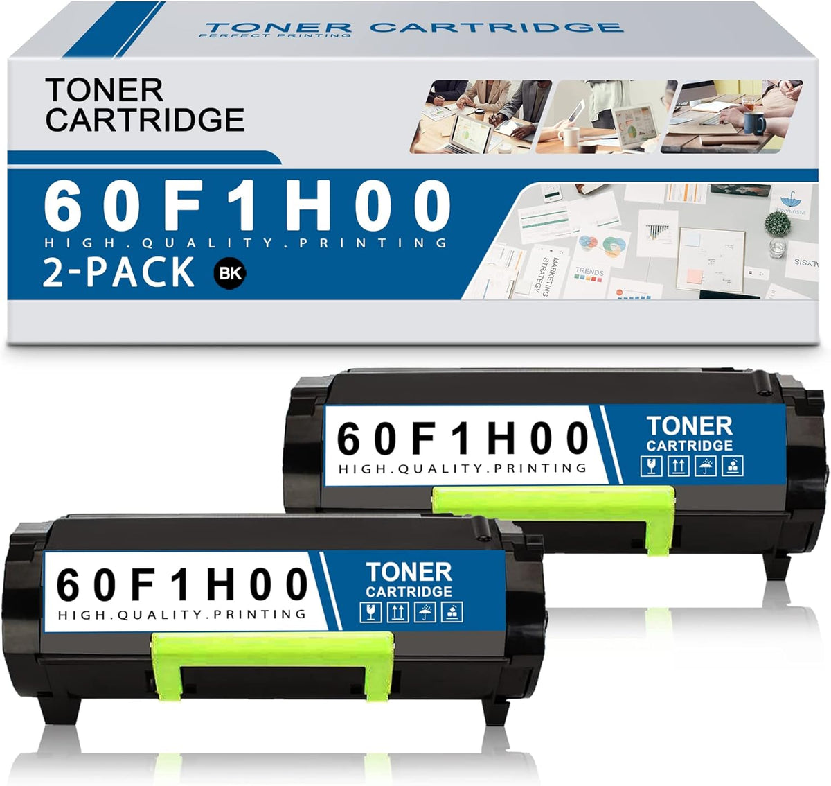 2 Black Toner Cartridges for Lexmark MX310 MX611 MX511 MX410 MX610 MX510 Printer C37696