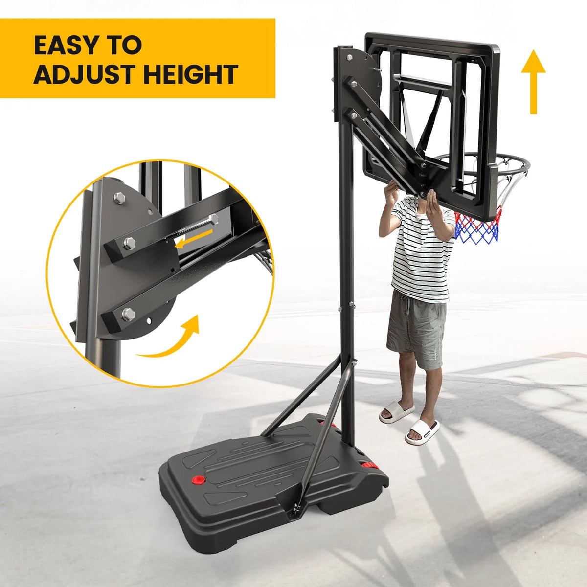 Portable Basketball Hoop & Goal System 5.5 - 9.5 ft. Adjustable J47958