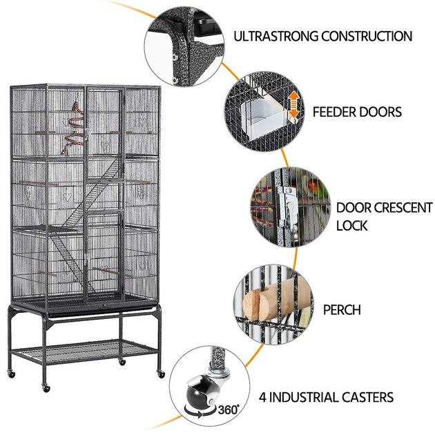 69-in Parrot Cage with Detachable Stand A953618