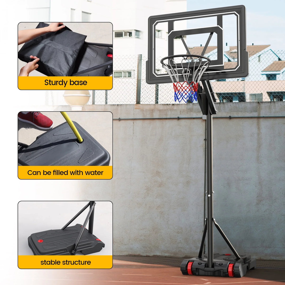 Portable Basketball Hoop & Goal System 5.5 - 9.5 ft. Adjustable J47958