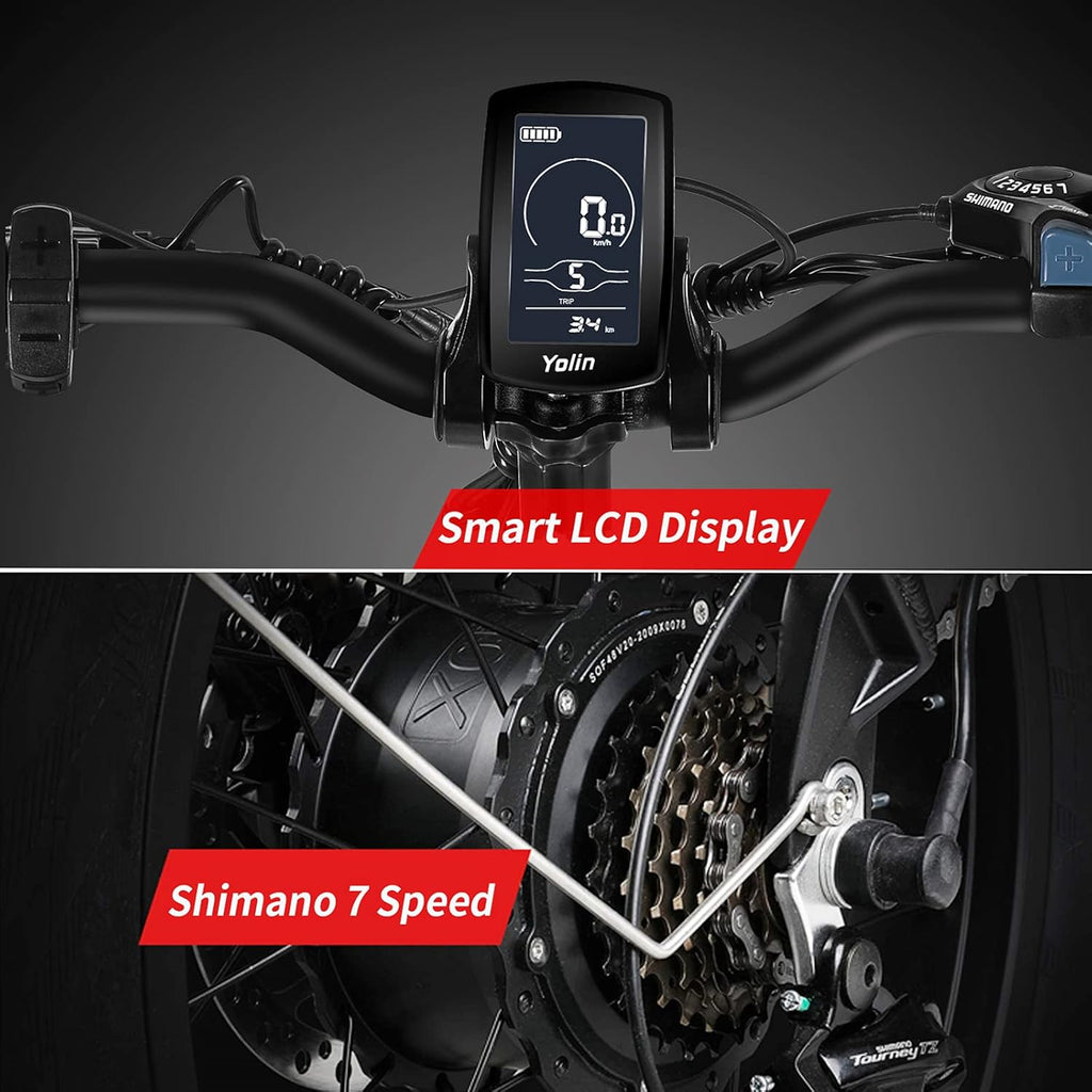 20" 4.0 500W Fat Tire Electric Bike with 48V 14Ah Removable Battery S642559