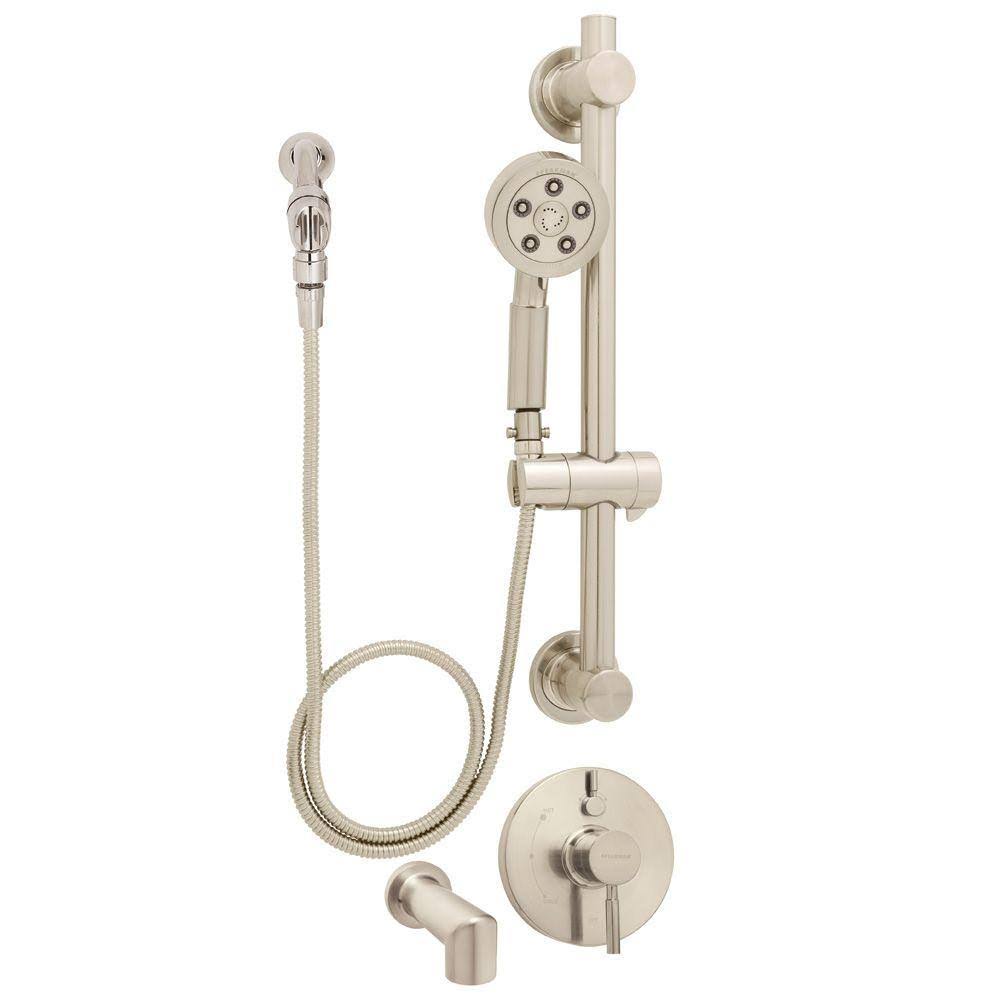 Neo Brushed Nickel Shower and Tub Combination X433