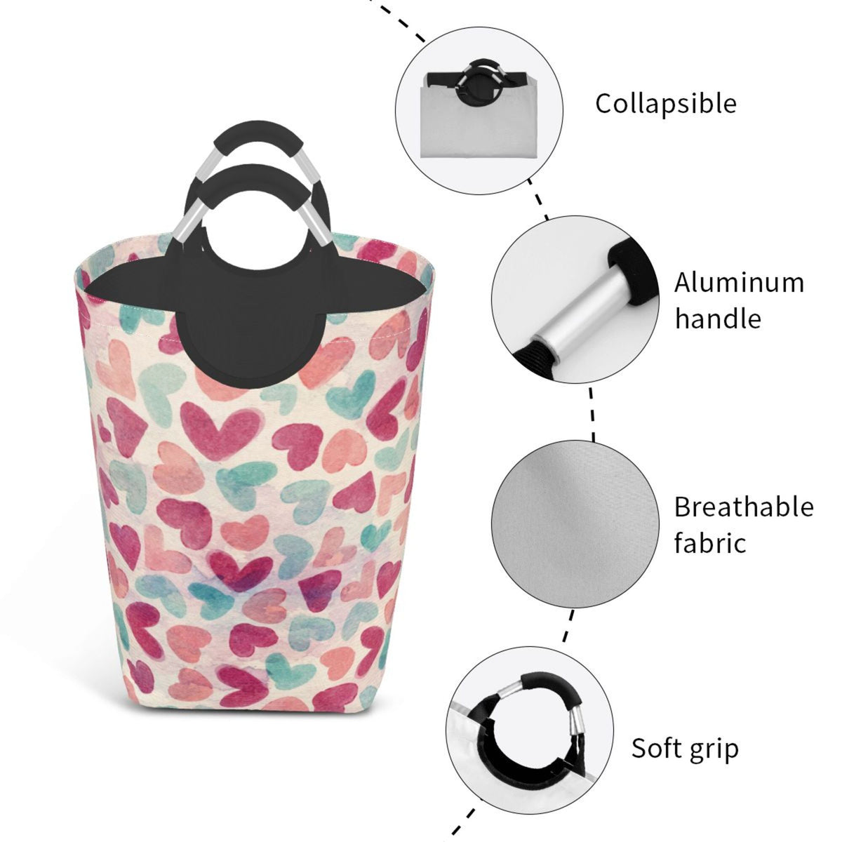50L Foldable Waterproof Oxford Fabric Laundry Hamper H859819