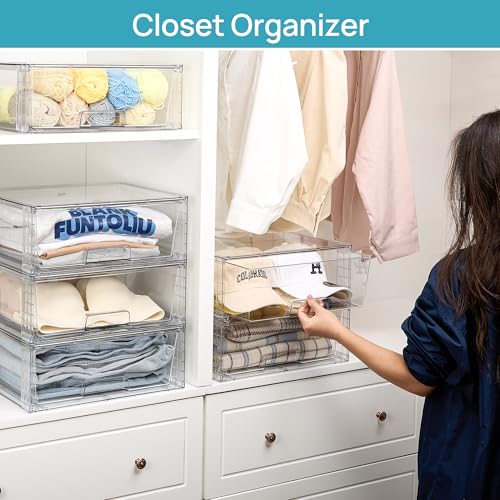 2 Pack Stackable Clear Acrylic Storage Drawers Z342424