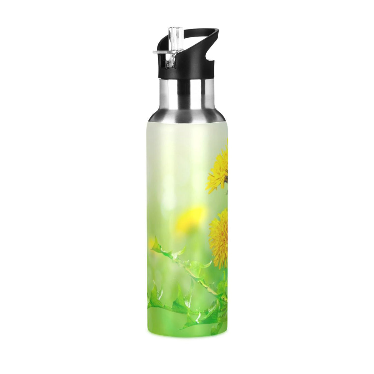 Spring Green Insulated Stainless Steel Water Bottle with Straw Lid 20 oz A7158