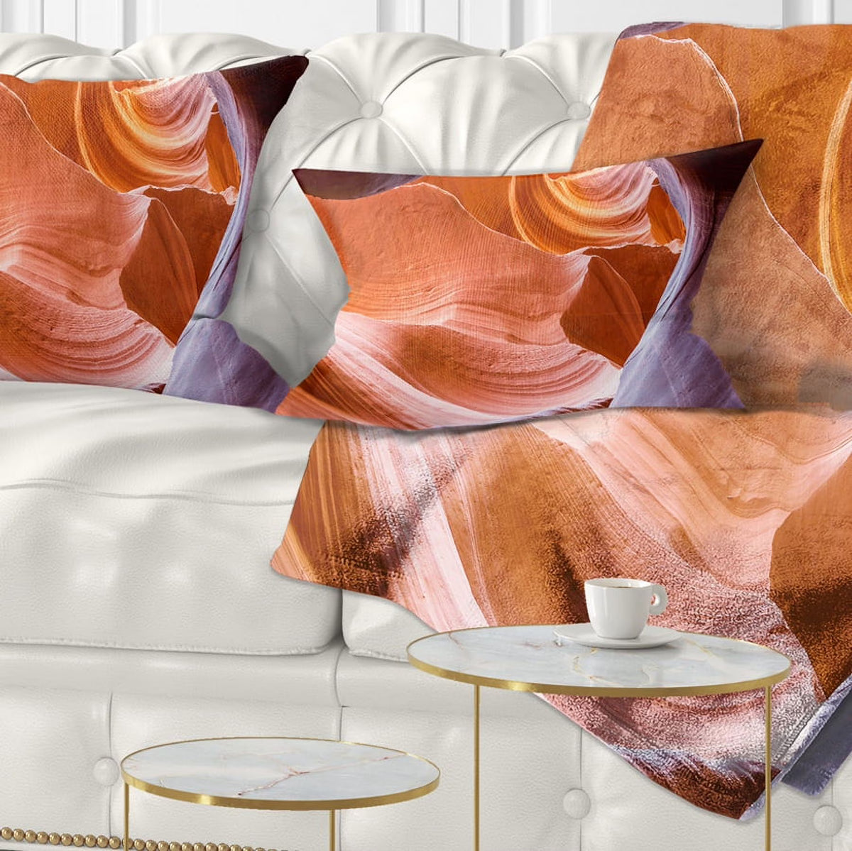 Antelope Canyon Inside View Landscape Photography Throw Pillow N3607