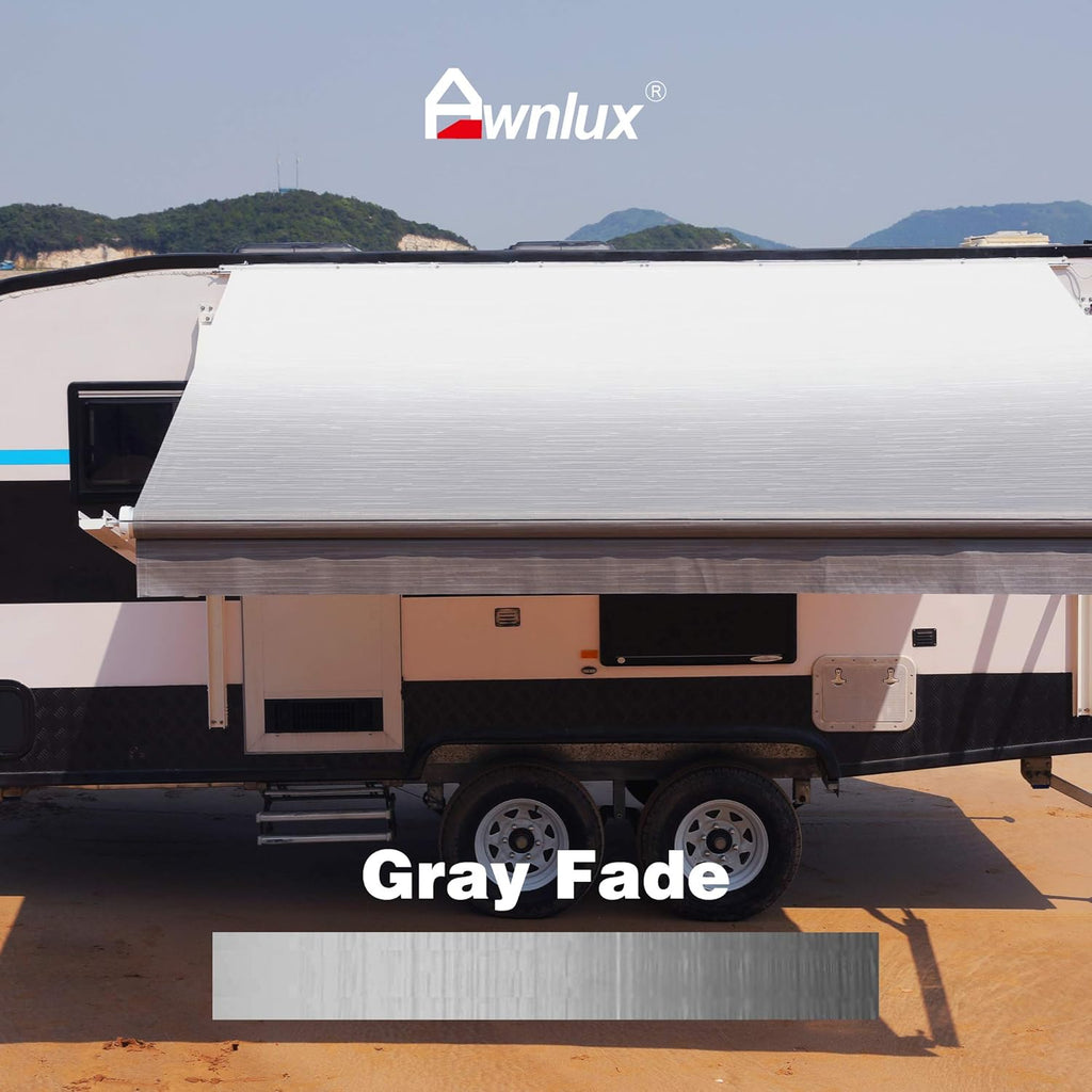 RV Awning Fabric Replacement Waterproof Vinyl Shade Screen Black Fade-10' E852546
