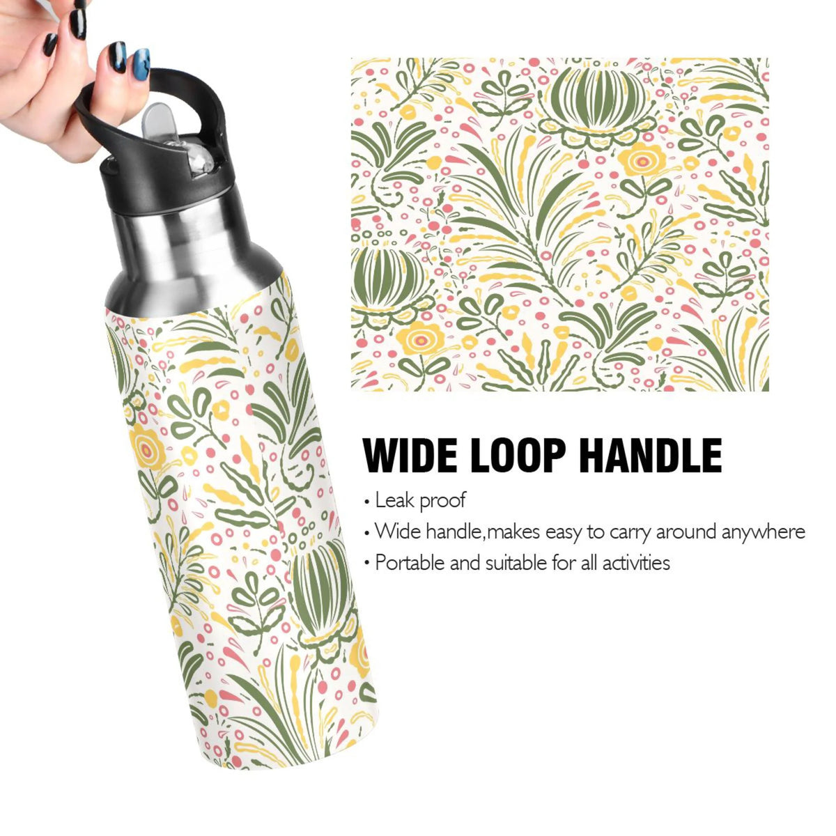 Stainless Steel Insulated Water Bottle with Straw Lid N328237
