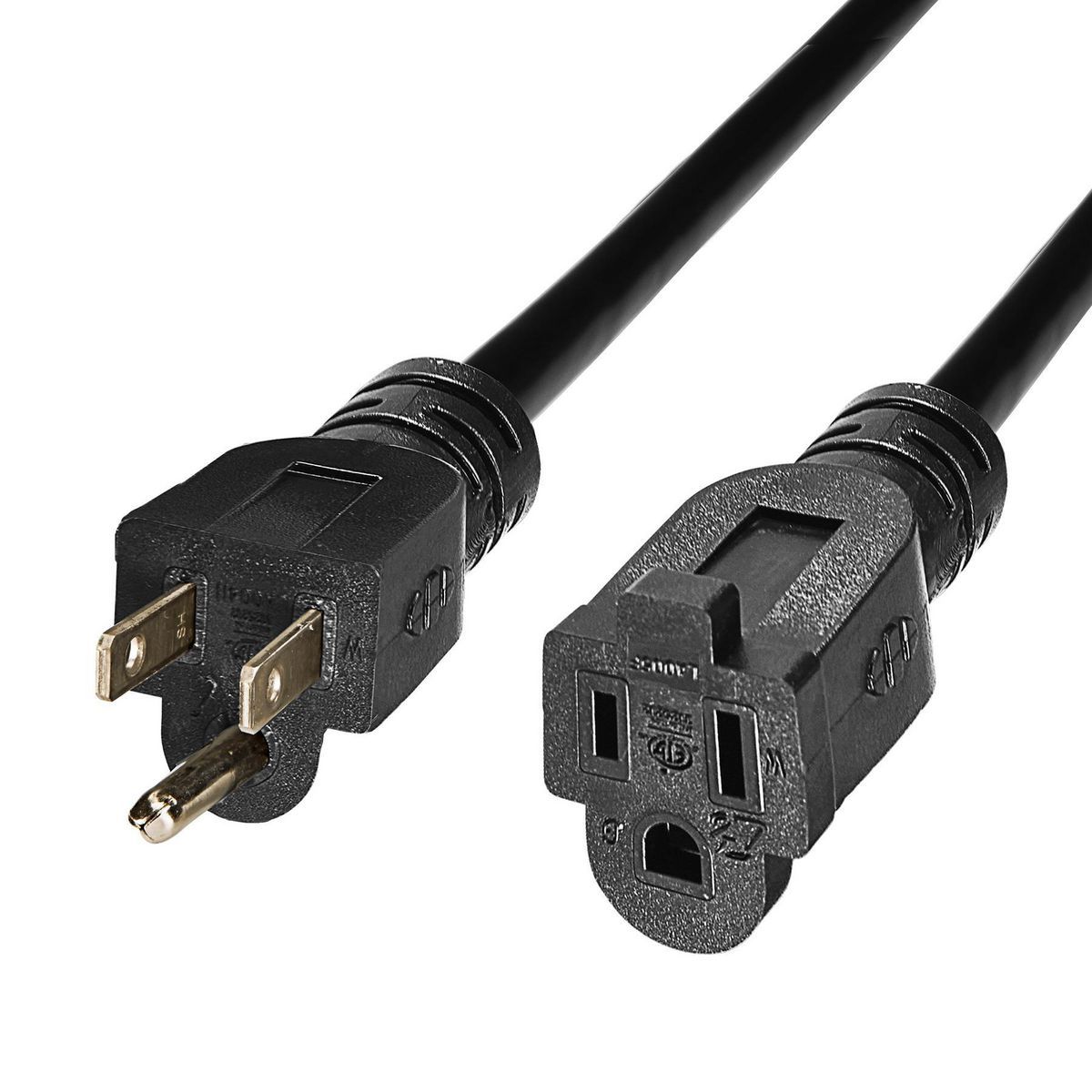 Black 15 ft. 16/3 Gauge Indoor/Outdoor Extension Cord E826367