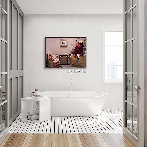 Black White Bathroom Canvas Wall Art Prints 12x16in Unframed V63097