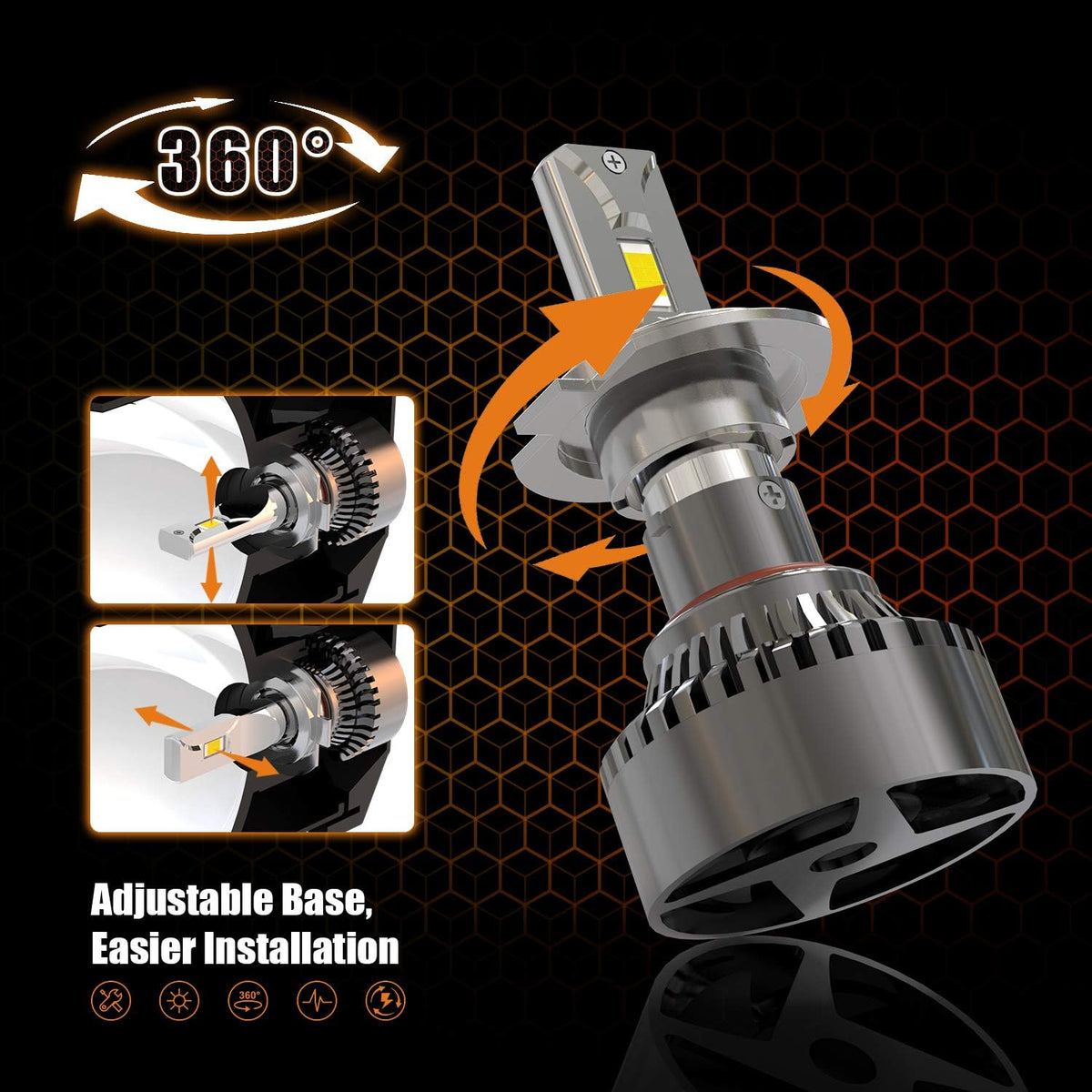 H7 LED Headlight Bulbs 6000K Conversion Kit Pack of 2 D5530
