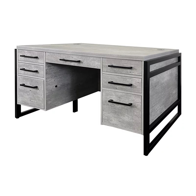 Modern Wood Laminate Double Pedestal Executive Desk C50075