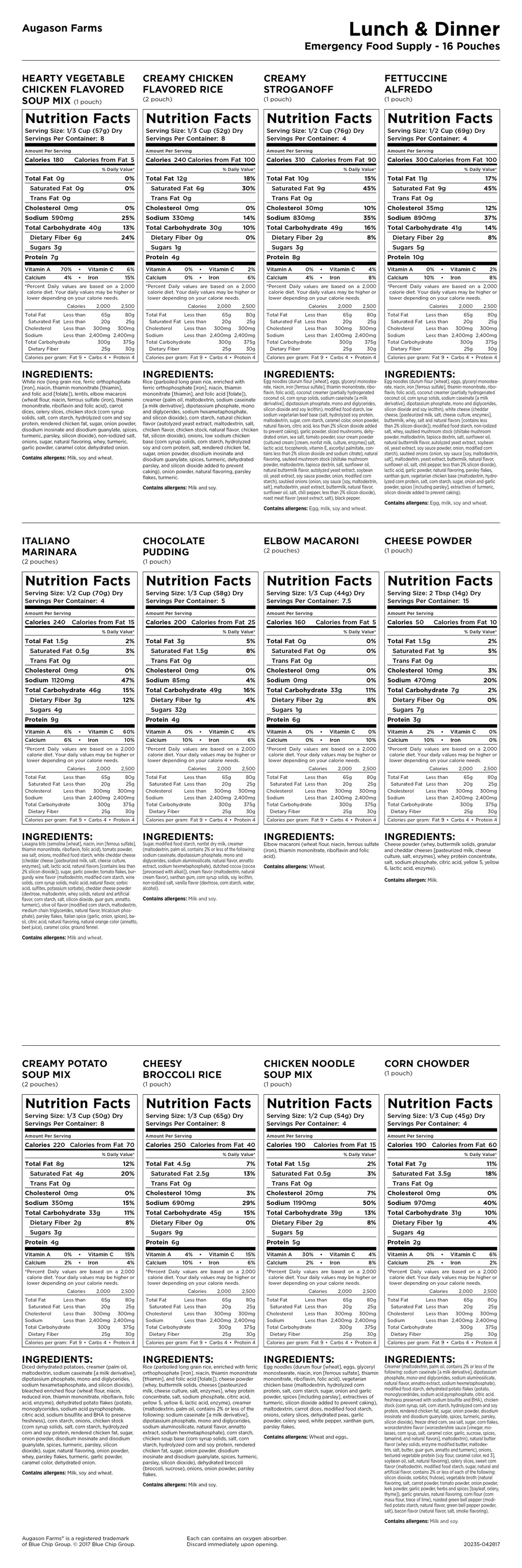 Emergency Food Supply 11.03 lbs E170215