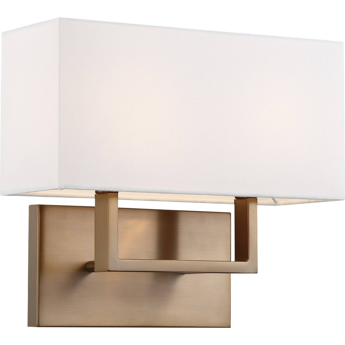 Burnished Brass / White 2 Light Vanity Wall Light V185