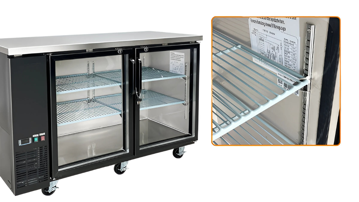 Black Glass Door Back Bar Cooler 15.8 Cu. ft. H55848