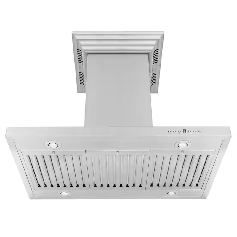 36 in. 400 CFM Ducted Island Mount Range Hood in Stainless Steel R89450