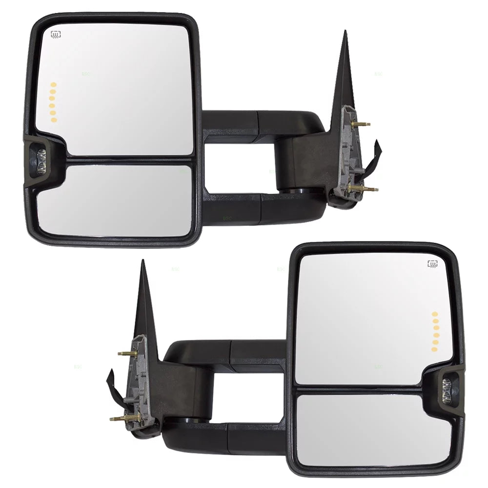 Power Heated Telescopic Towing Mirrors Chrome Cap G9908