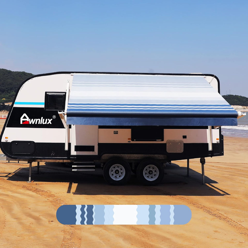 RV Awning Fabric Replacement Waterproof Vinyl Shade Screen Black Fade-10' E852546