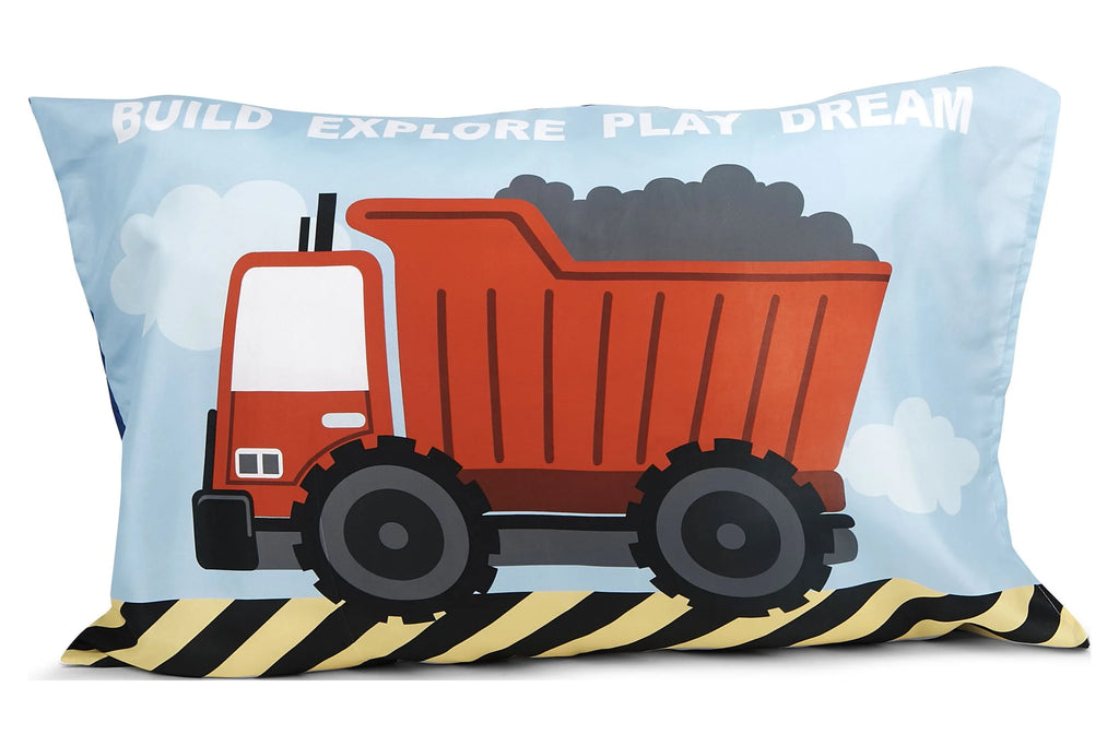 4 Pieces Construction Trucks Bedding Sets with Bedspread Fitted Sheet Flat Sheet Pillow Case M2230