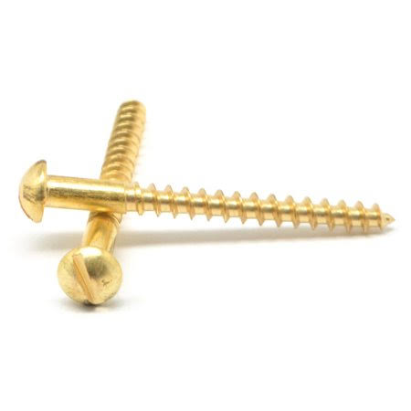 Brass Wood Screw Slotted Round Head Pk 50 C57046