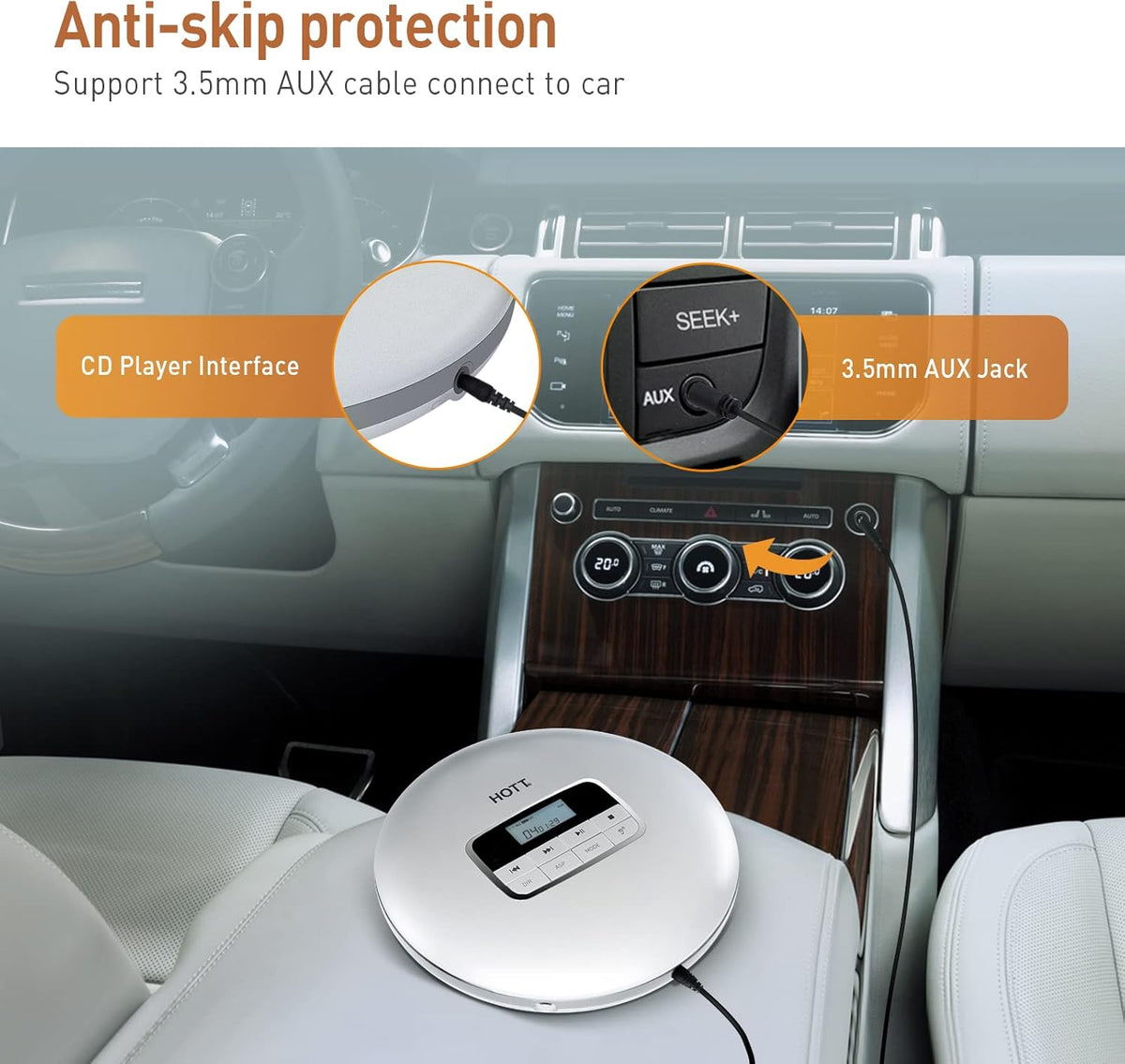 Portable CD Player with Anti-Skip Protection and Headphones A3275