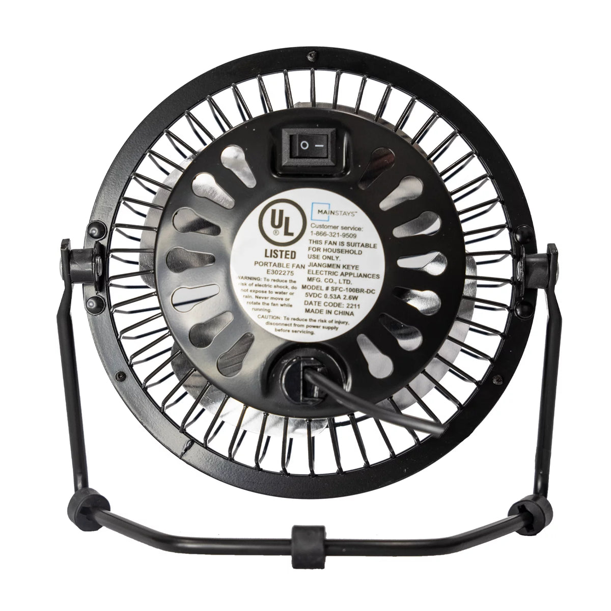 4 inch USB Powered Desktop Fan Black B104