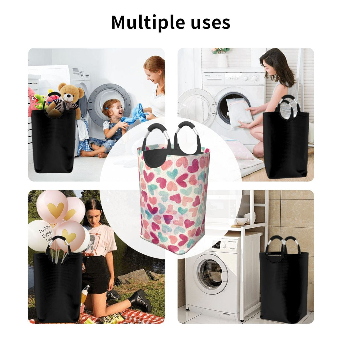 50L Foldable Waterproof Oxford Fabric Laundry Hamper H859819