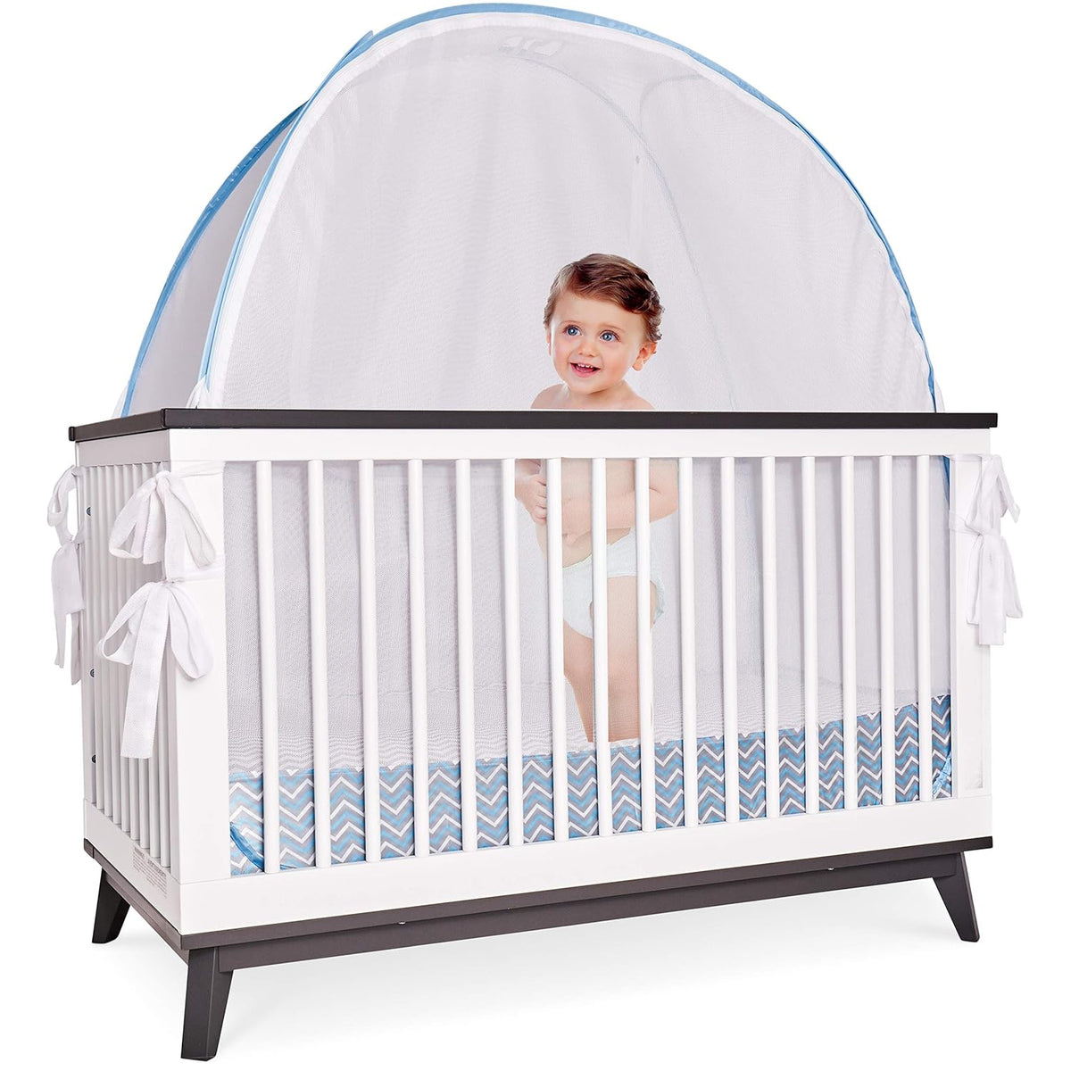 Blue See Through Pop Up Tent Crib and Nursery Mesh Cover Pack of 2 W620