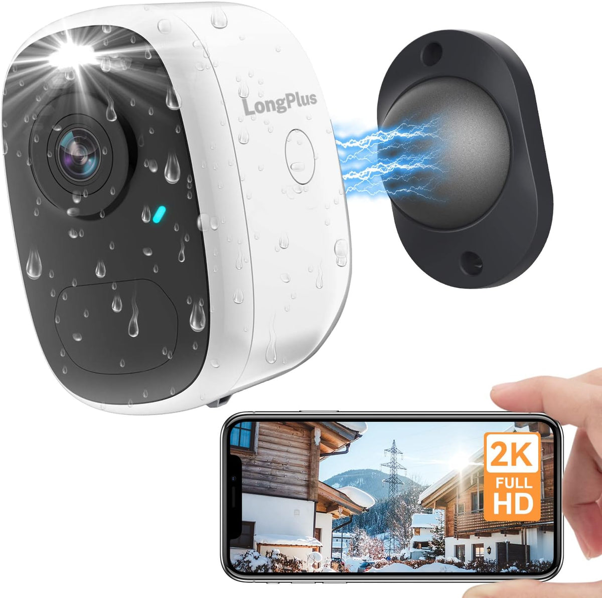 White Wireless Outdoor Security Camera with Night Vision U11518