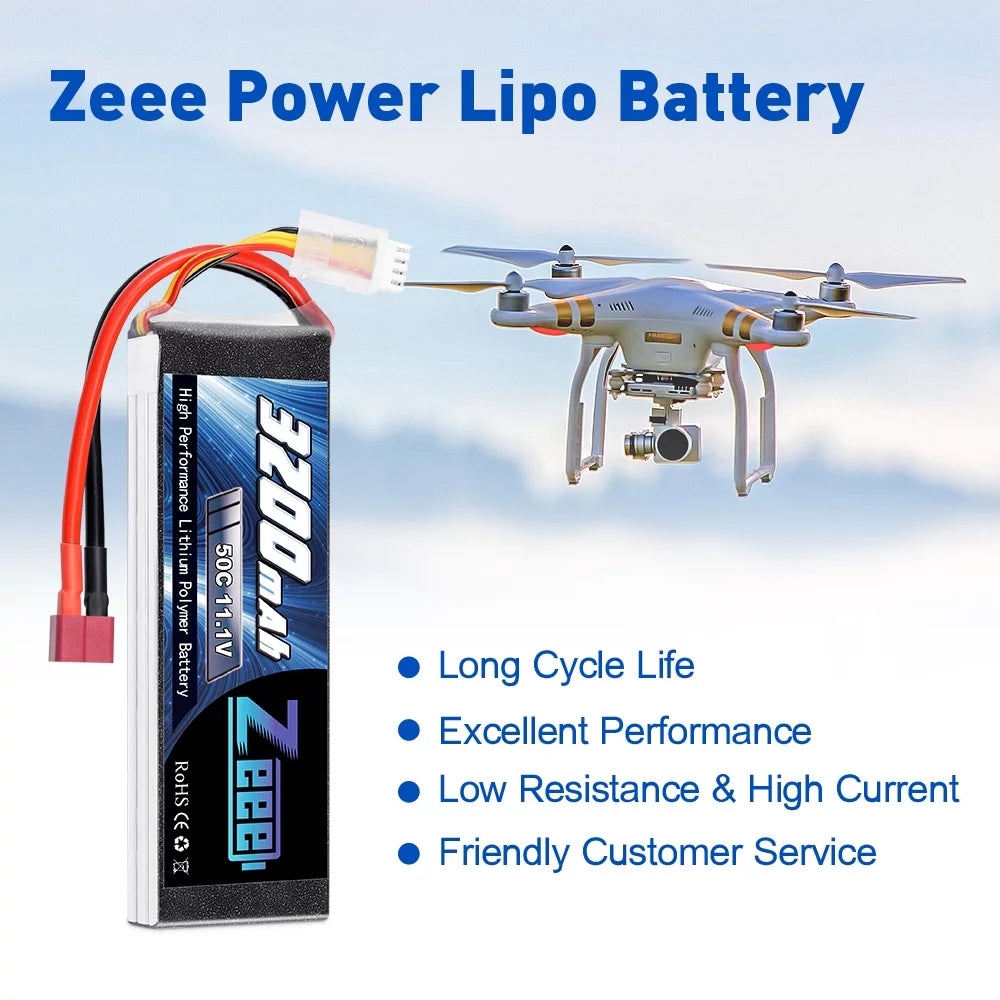 11.1V 50C 3200mAh 3S Lipo Battery 2 Pack M26361