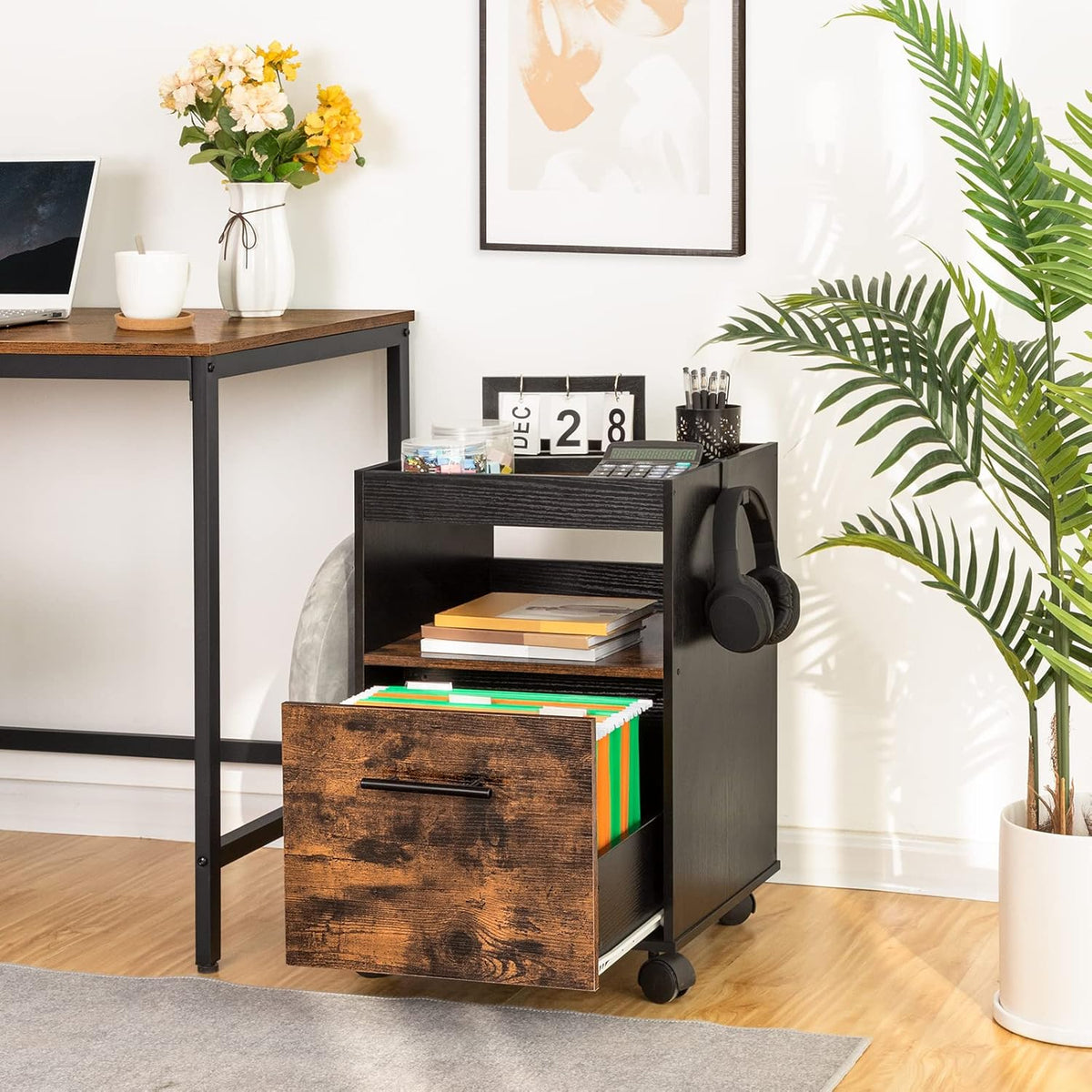 Mobile Pedestal with Drawer and Enclosure Z80601