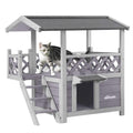 Outdoor Indoor Cat House with Escape Door W2984