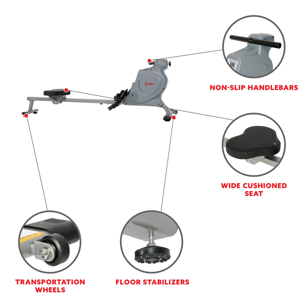 Space Efficient Magnetic Resistance Rowing Machine N5205