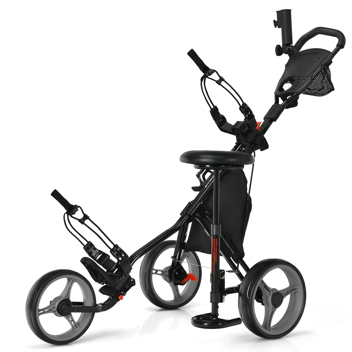 Folding 3 Wheels Golf Push Cart with Seat X451731