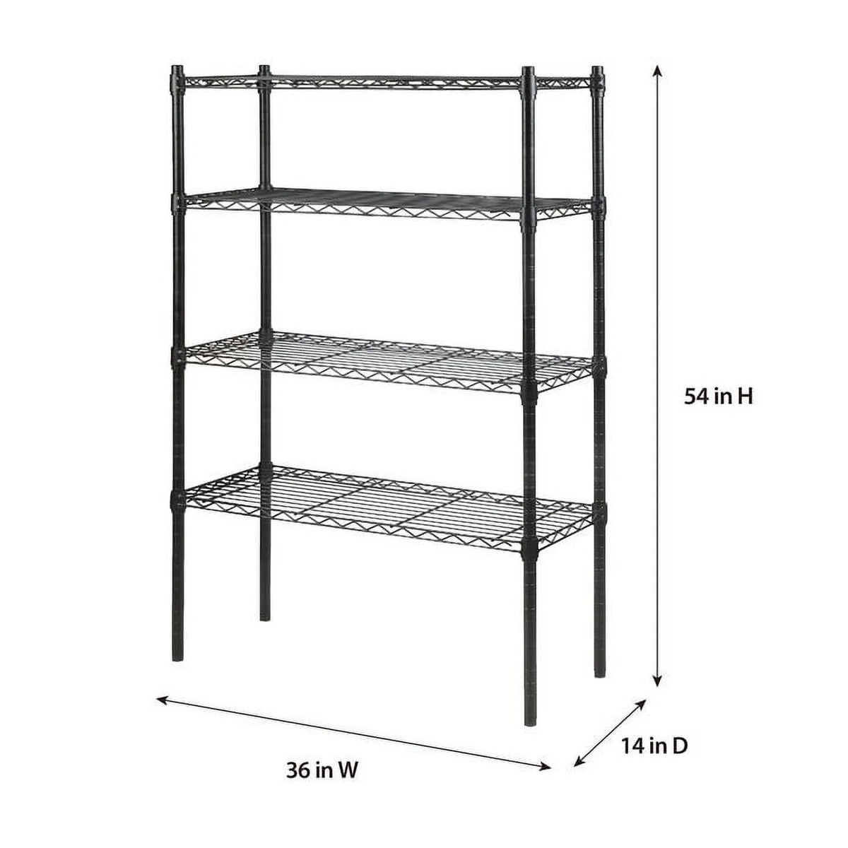 4 Tier Black Wire Shelf Unit N5748