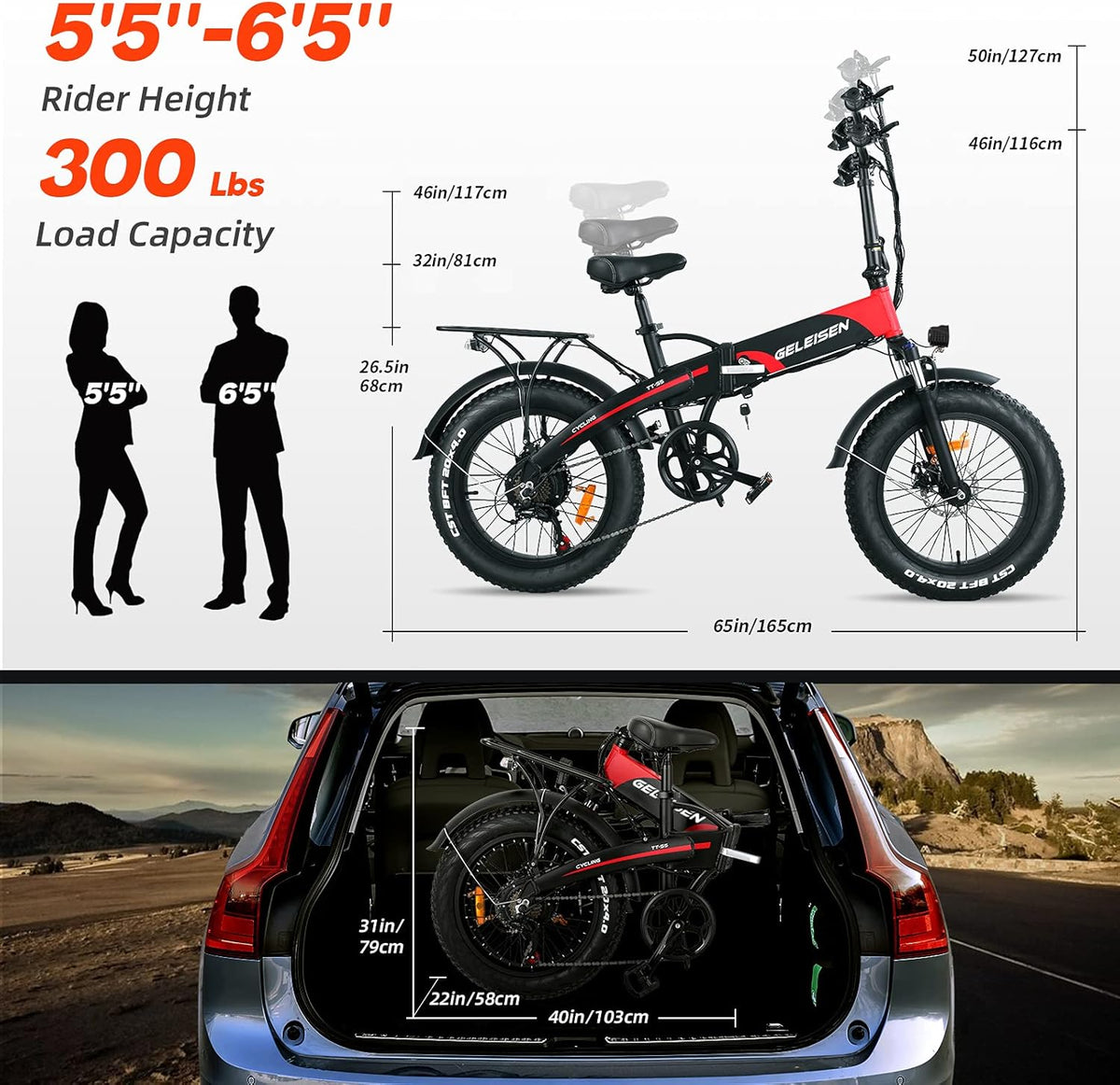 20" 4.0 500W Fat Tire Electric Bike with 48V 14Ah Removable Battery S642559